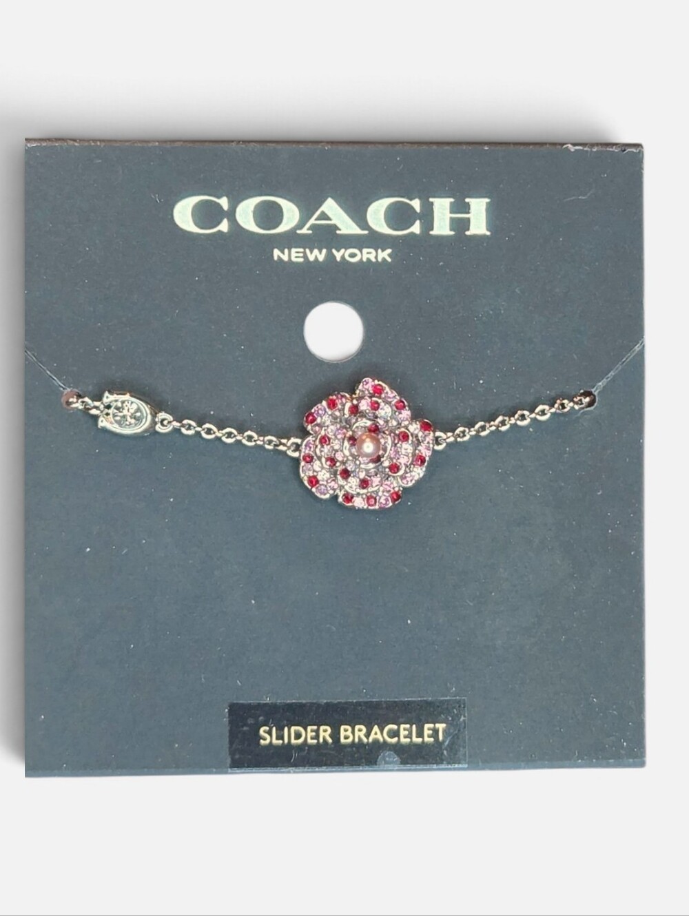 Coach Pink Flower Slider Bracelet